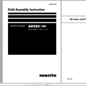 Komatsu Motor Grader GD955 7M0 Field Assembly Instruction GEN00265 00 2024 (1)
