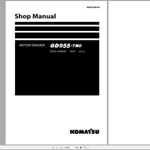 Komatsu Motor Grader GD955 7M0 Shop Manual And Wiring Diagram SEN07008 00 2024 (1)