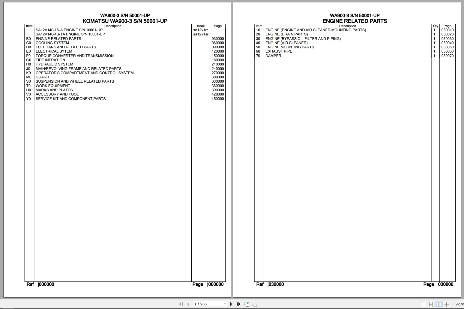 Komatsu Wheel Loaders WA900 3 50001 UP Parts Catalog (1)