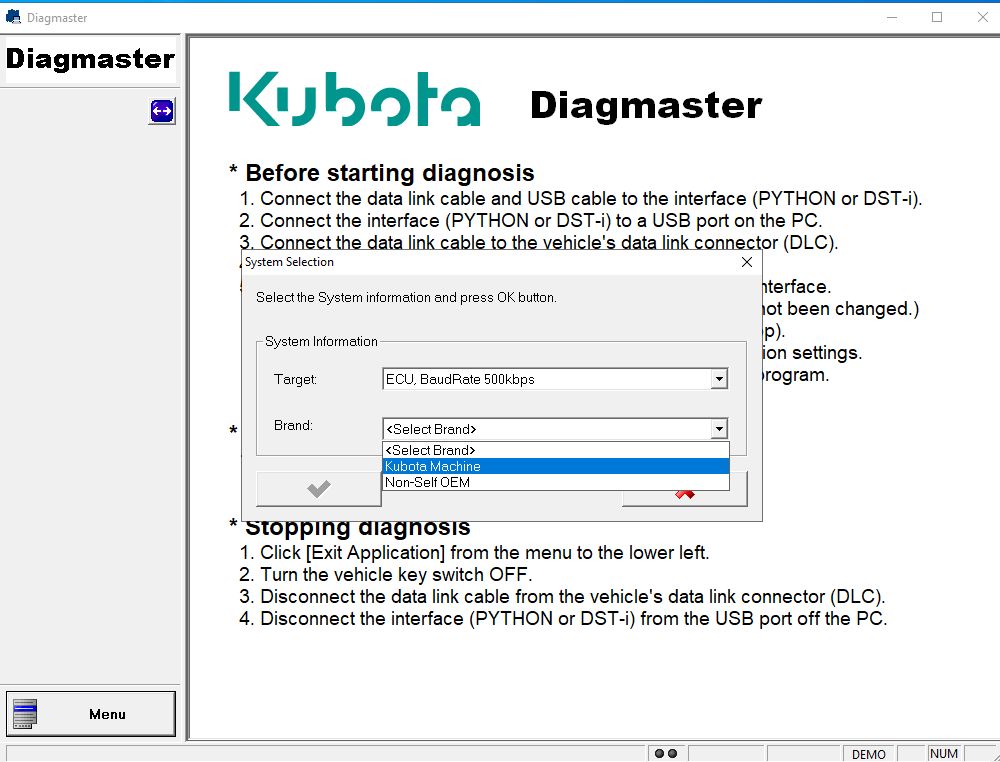 Kubota Diagmaster 24.06.01 Diagnostic Program Multiple PCs 5