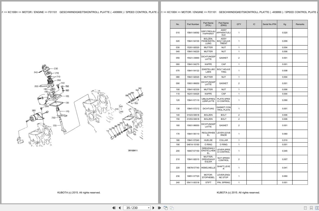 Kubota Dumper KC100H Parts Catalog EN DE (3)