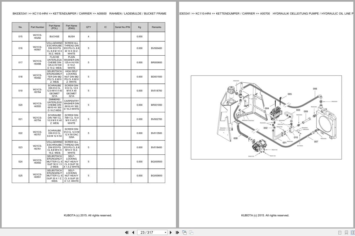 Kubota Dumper KC110 HR4 Parts Catalog EN DE (3)