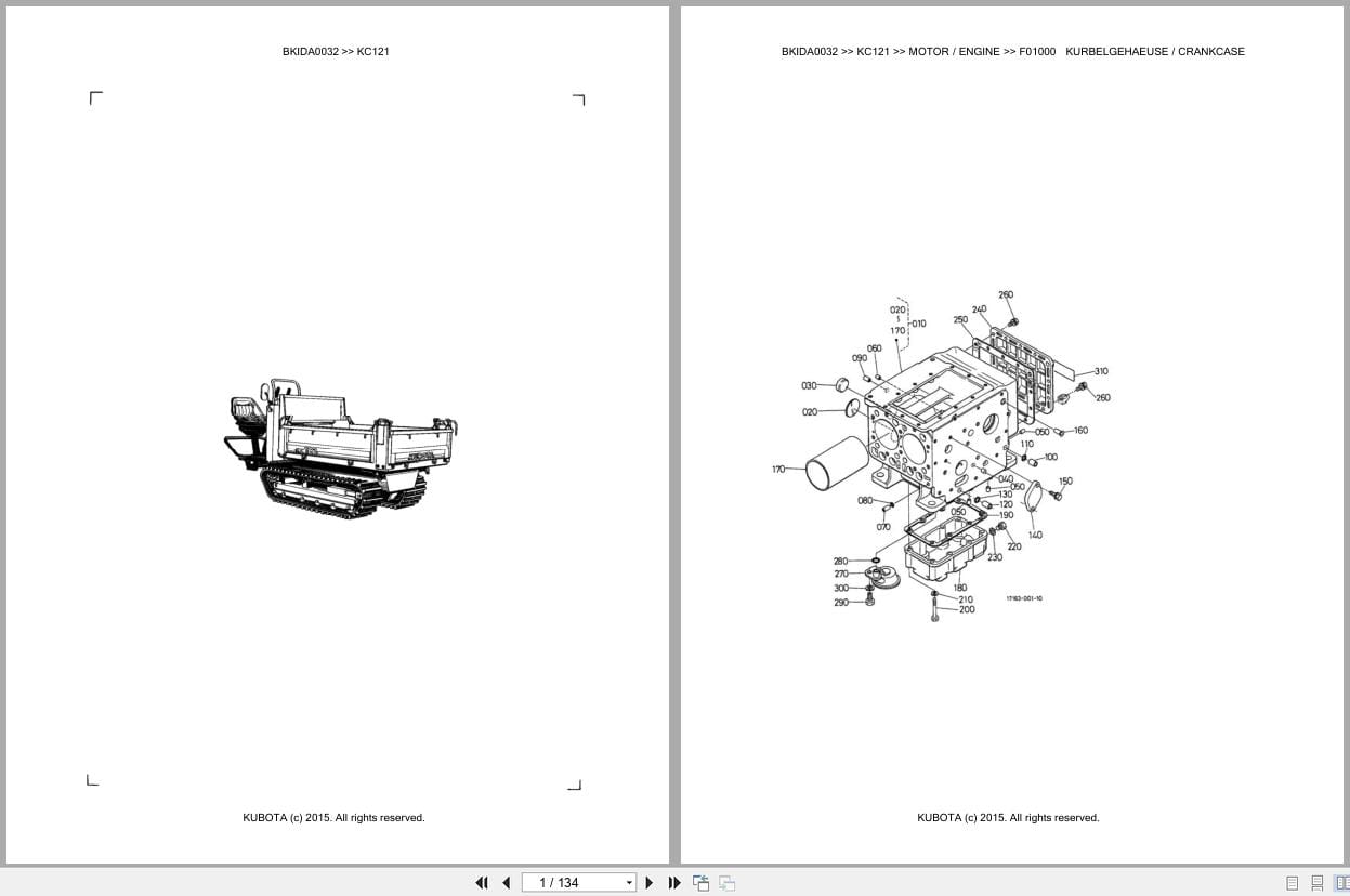Kubota Dumper KC121 Parts Catalog EN DE (1)