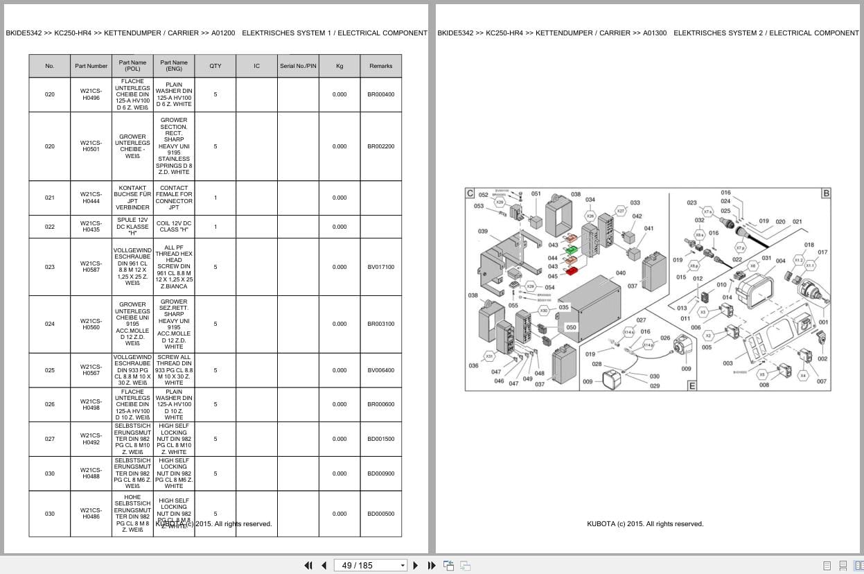 Kubota Dumper KC250 HR4 Parts Catalog EN DE (3)