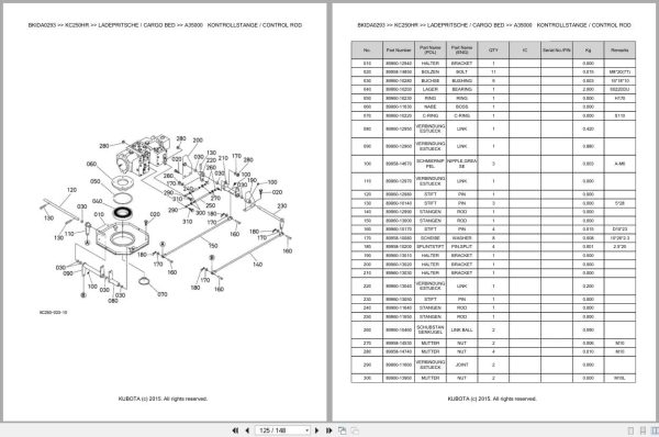 Kubota Dumper KC250HR Parts Catalog EN DE (3)