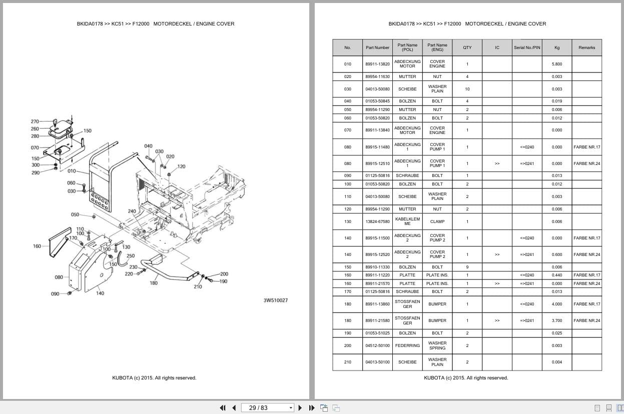 Kubota Dumper KC51 Parts Catalog EN DE (3)