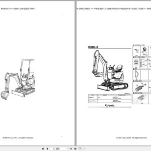 Kubota Excavator K008 3 Parts Catalog EN DE (1)