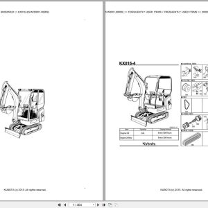 Kubota Excavator KX016 4 50001 69999 Parts Catalog EN DE (1)
