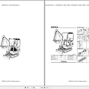 Kubota Excavator KX016 4 70001 Parts Catalog EN DE (1)