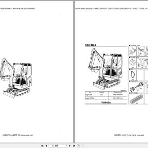 Kubota Excavator KX018 4 50001 69999 Parts Catalog EN DE (1)