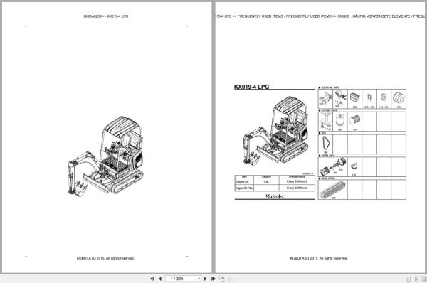 Kubota Excavator KX019 4 LPG Parts Catalog EN DE (1)