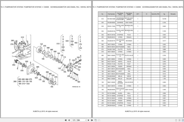 Kubota Excavator KX019 4 LPG Parts Catalog EN DE (2)