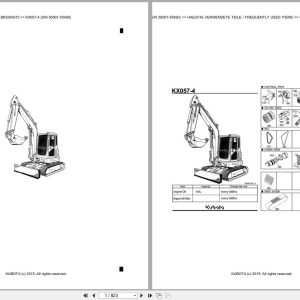 Kubota Excavator KX057 4 50001 55490 Parts Catalog EN DE (1)
