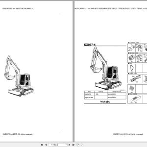 Kubota Excavator KX057 4 80001 Parts Catalog EN DE (1)