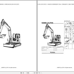 Kubota Excavator KX080 3 Alpha 21447 27247 Parts Catalog EN DE (1)