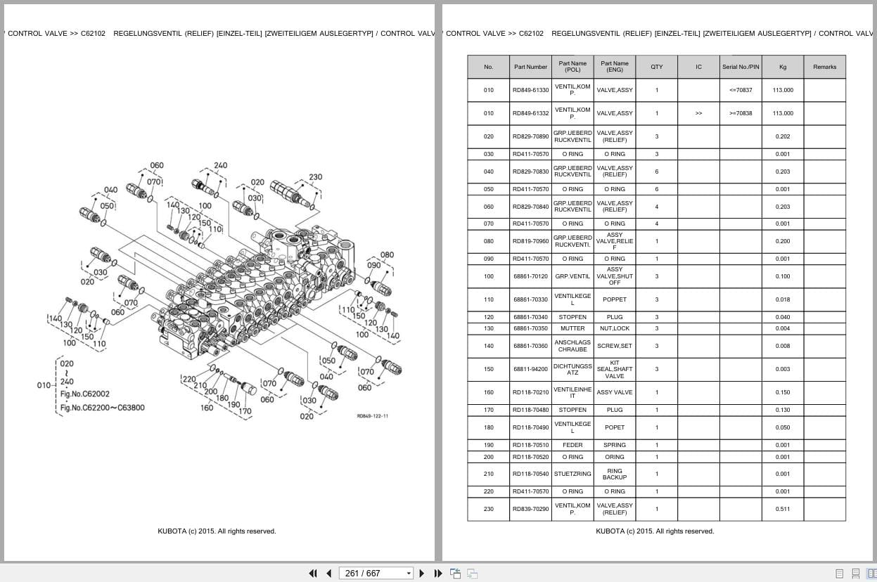 Kubota Excavator KX080 4 Alpha 2 Parts Catalog EN DE (3)