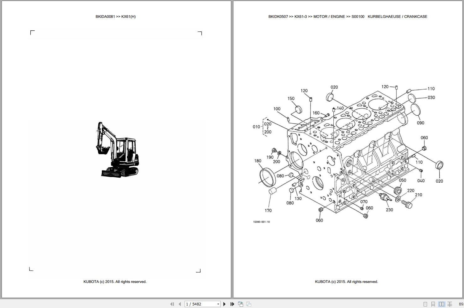 Kubota Excavator KX61 KX91 Parts Catalog EN DE (1)