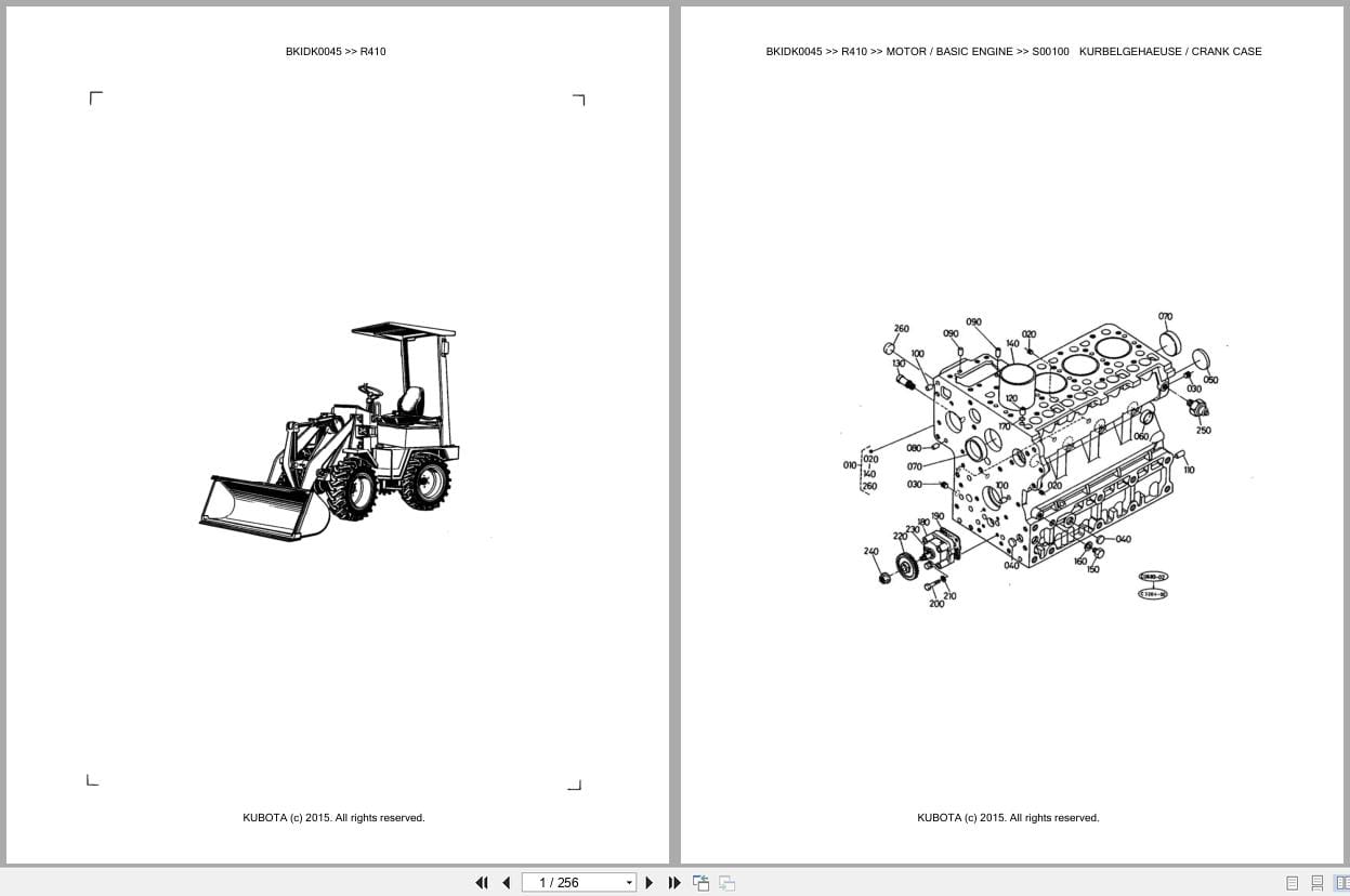 Kubota Excavator R410 Parts Catalog EN DE (1)