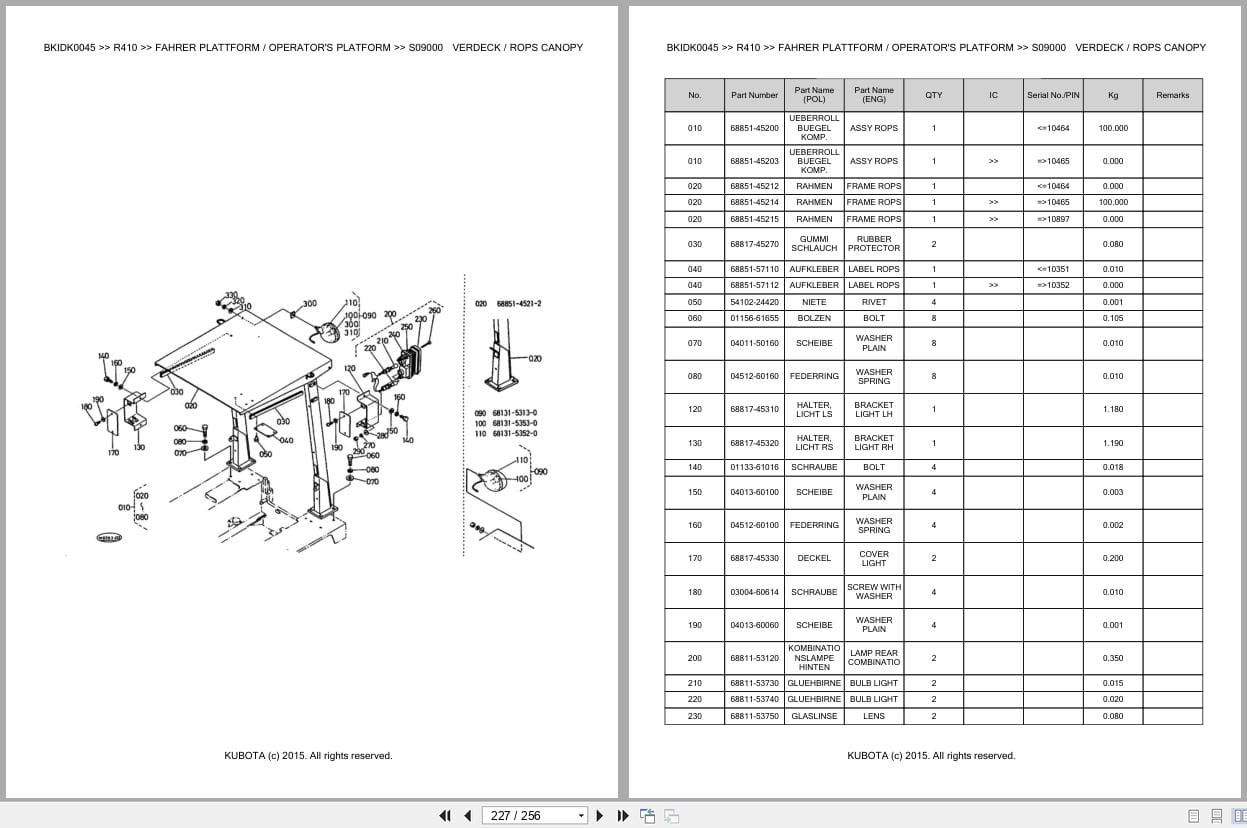 Kubota Excavator R410 Parts Catalog EN DE (3)