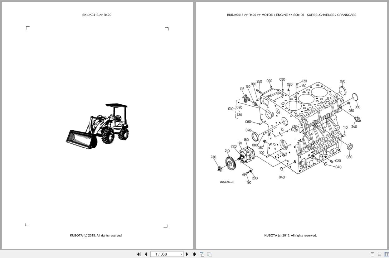 Kubota Excavator R420 Parts Catalog EN DE (1)