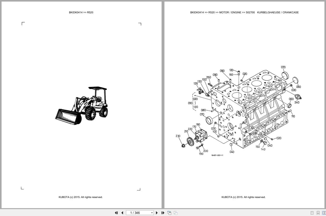 Kubota Excavator R520 Parts Catalog EN DE (1)