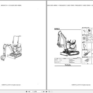 Kubota Excavator U10 3 10001 49999 Parts Catalog EN DE (1)