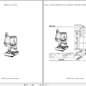 Kubota Excavator U17 3 Alpha Parts Catalog EN DE (1)
