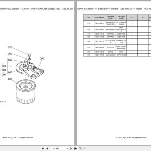 Kubota Excavator U20 3 Alpha 20001 Parts Catalog EN DE (1)