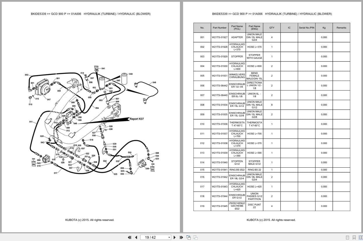 Kubota Grass Collector GCD900P Parts Catalog EN DE (3)