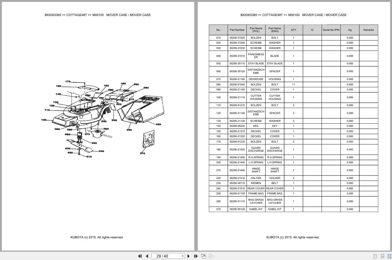 Kubota Mower COTTAGE48T Parts Catalog EN DE (2)