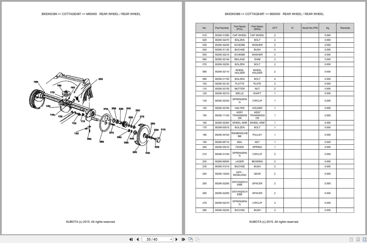 Kubota Mower COTTAGE48T Parts Catalog EN DE (3)