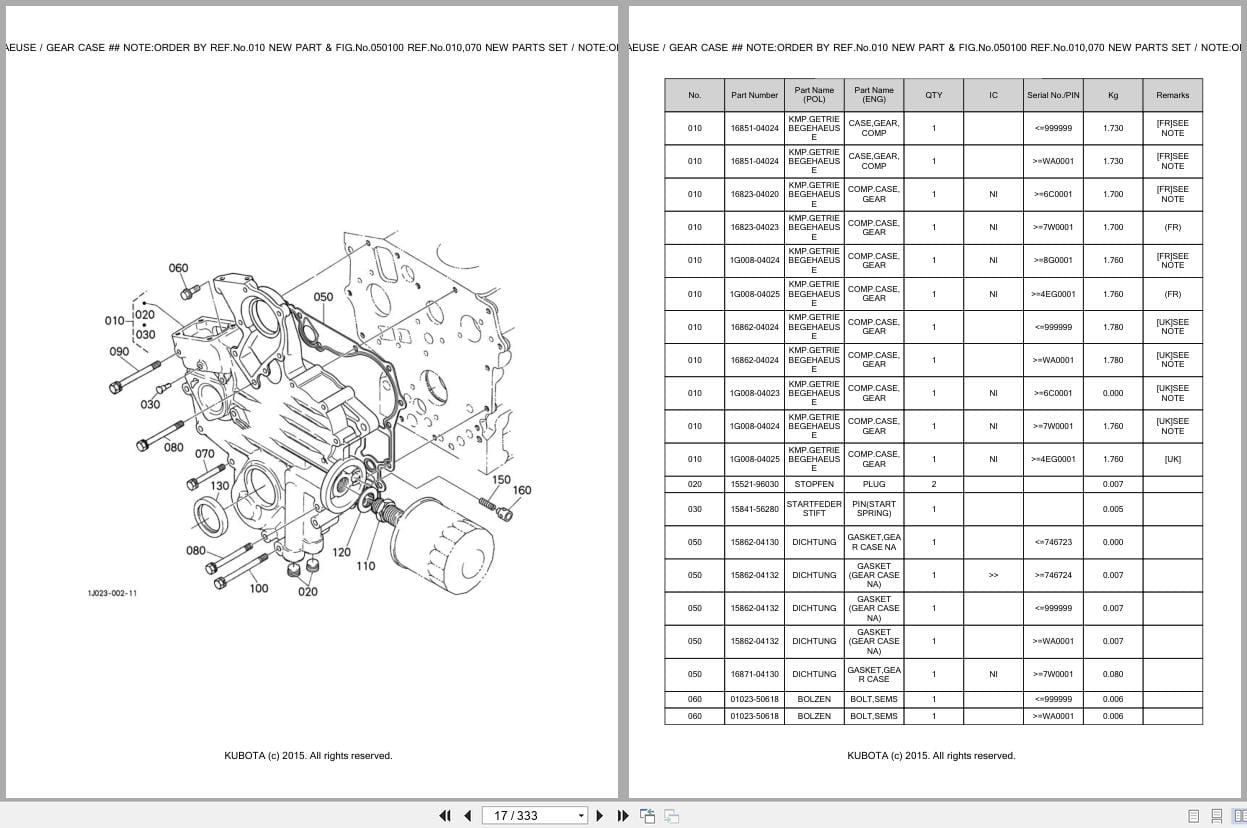 Kubota Mower F1900E FR Parts Catalog EN DE (2)