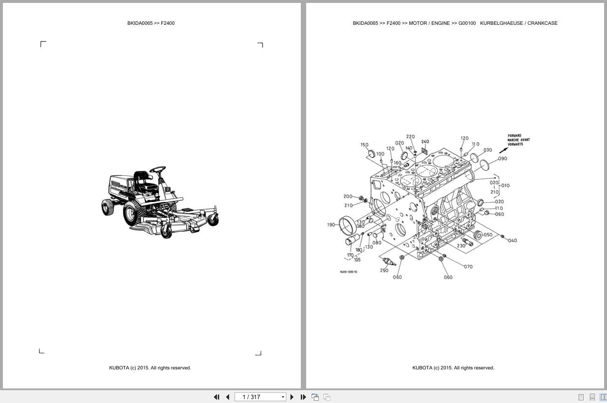 Kubota Mower F2400 Parts Catalog EN DE (1)