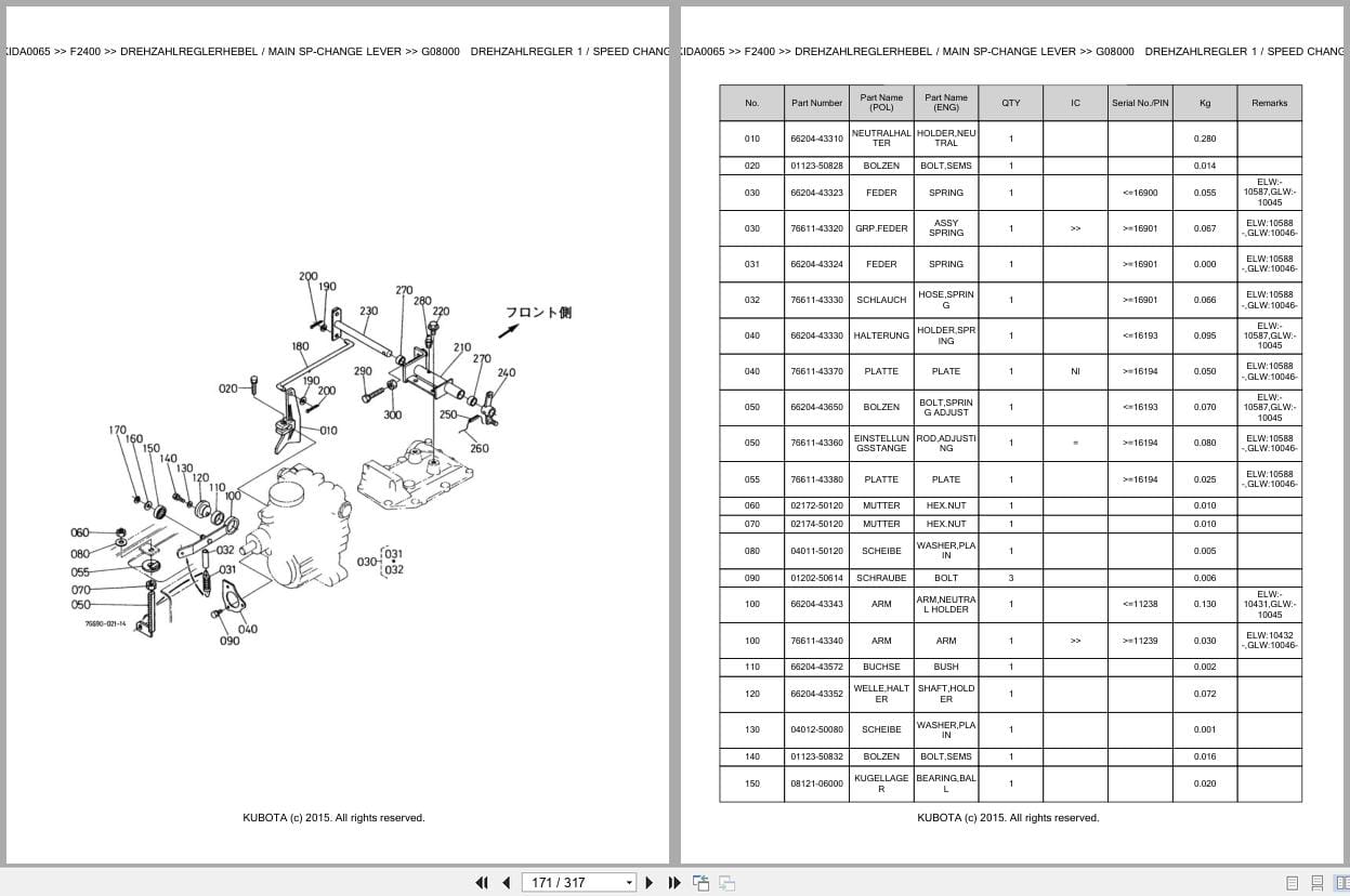 Kubota Mower F2400 Parts Catalog EN DE (3)