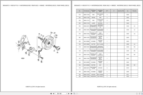 Kubota Mower W5019 P W5019 P S Parts Catalog EN DE (3)