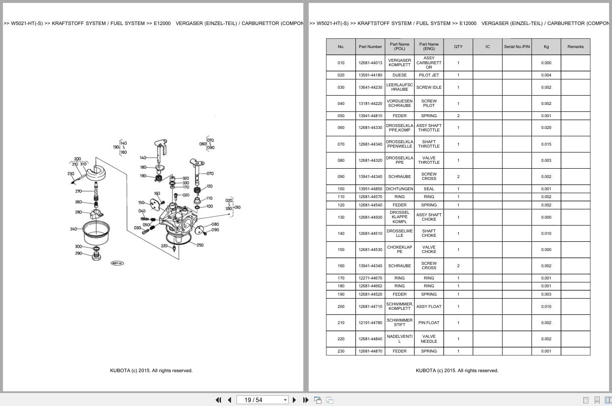 Kubota Mower W5021 HT W5021 HT S Parts Catalog EN DE (3)