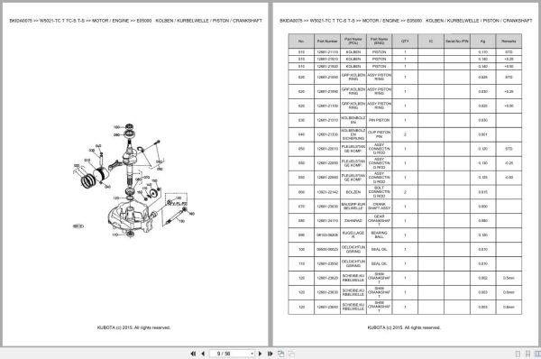 Kubota Mower W5021 TC W5021 T W5021 TC S W5021 T S Parts Catalog EN DE (2)