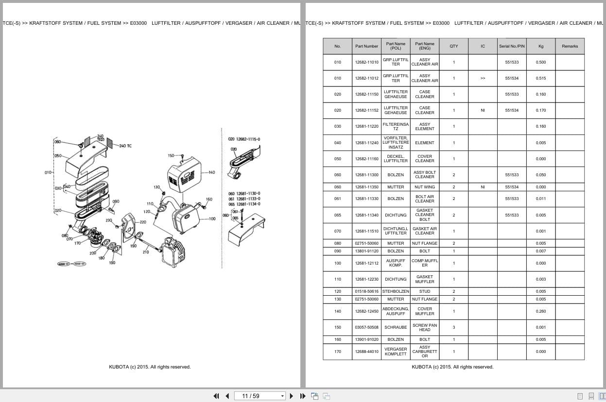 Kubota Mower W5021 TCE W5021 TCE S Parts Catalog EN DE (3)