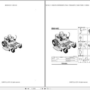 Kubota Mower ZD21 EC Parts Catalog EN DE (1)