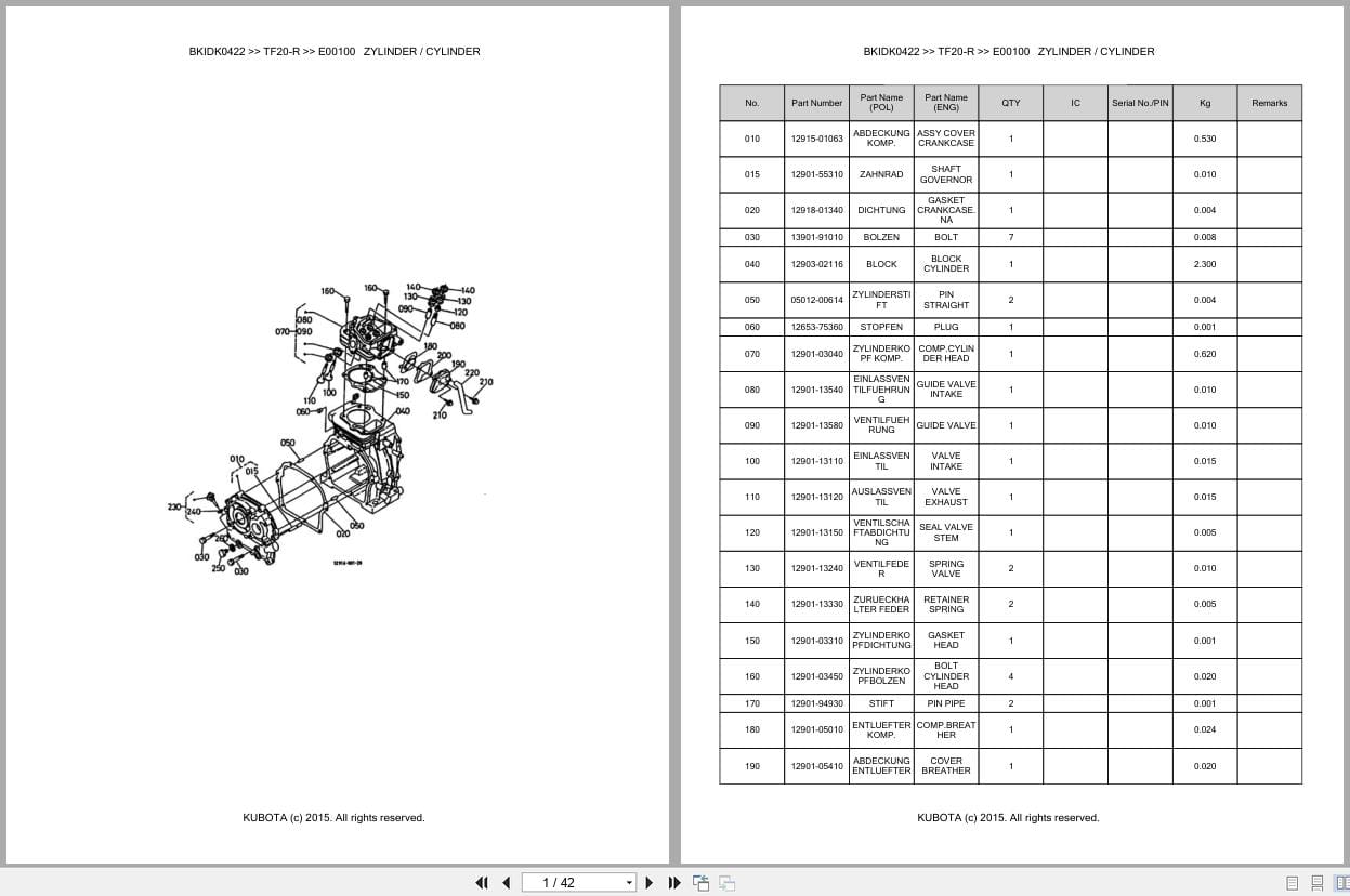Kubota Tiller TF20 R Parts Catalog EN DE (1)