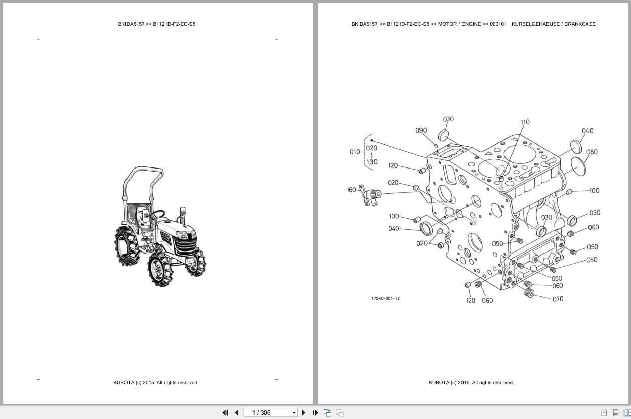 Kubota Tractor B1121D F2 EC S5 Parts Catalog EN DE (1)
