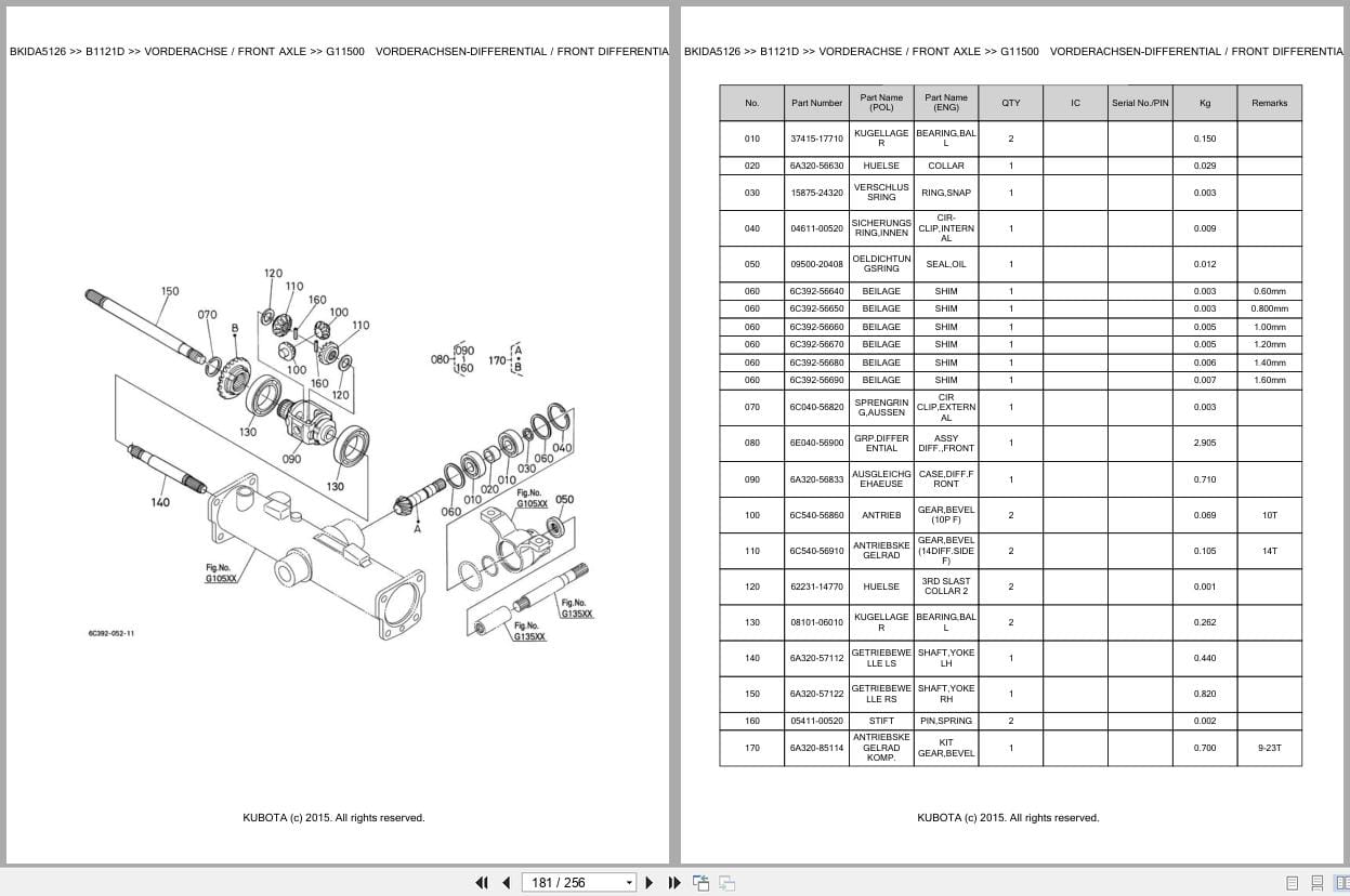 Kubota Tractor B1121D Parts Catalog EN DE (3)