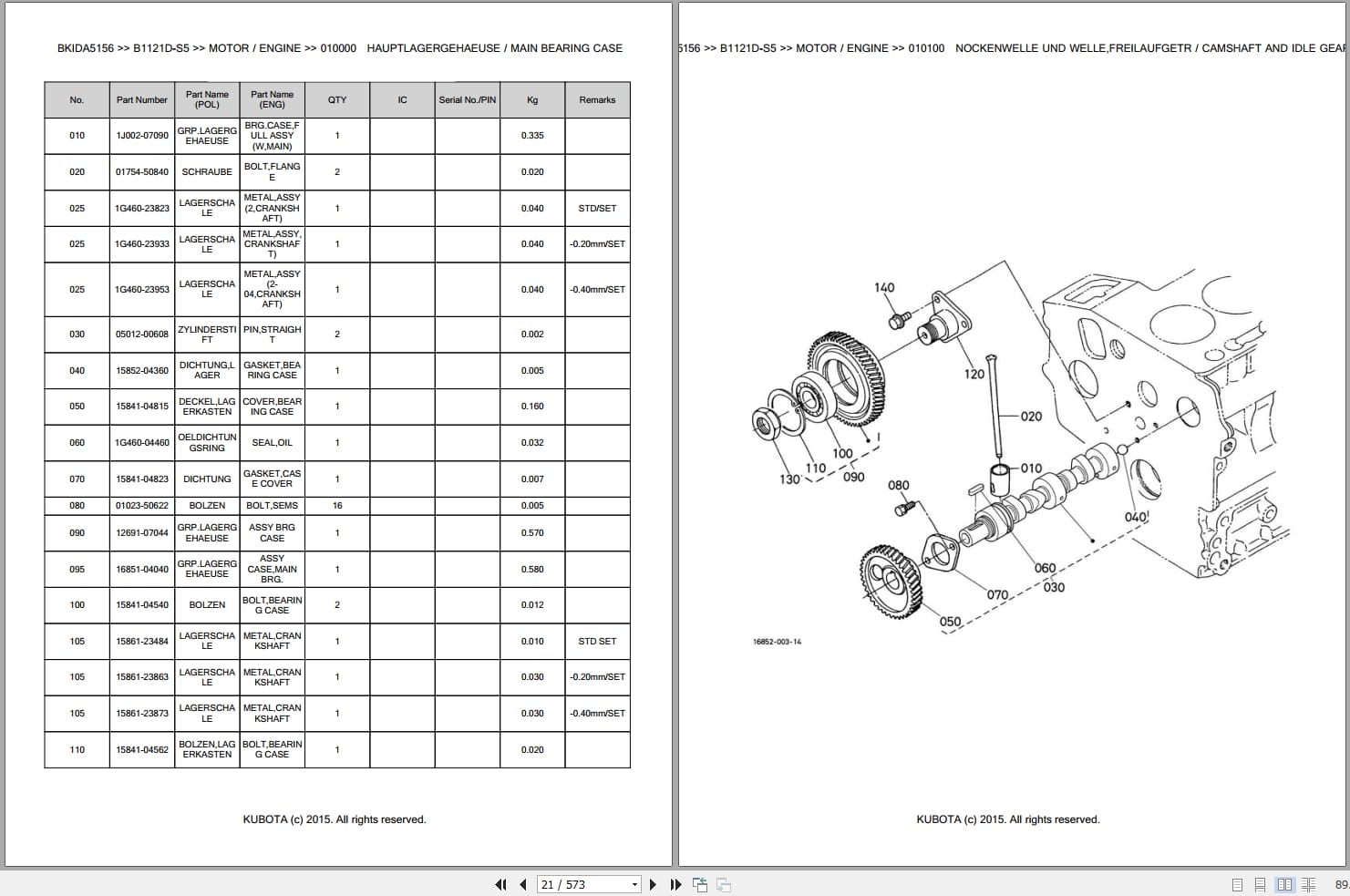 Kubota Tractor B1121D S5 Parts Catalog EN DE (3)
