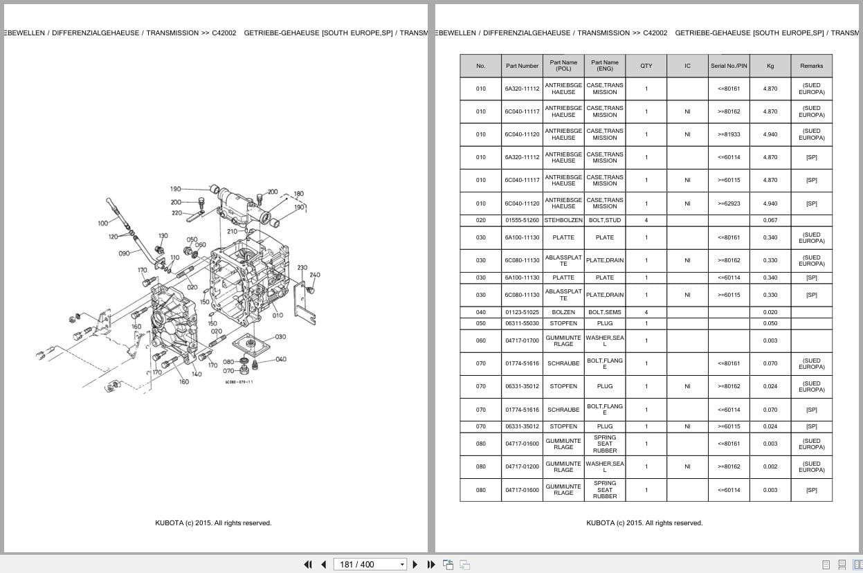 Kubota Tractor B1610 Parts Catalog EN DE (3)