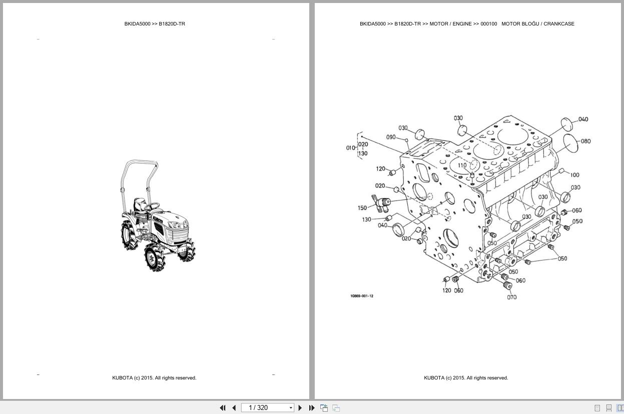 Kubota Tractor B1820D TR Spare Parts Catalog EN TR (1)