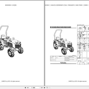 Kubota Tractor B1830D Parts Catalog EN DE (1)