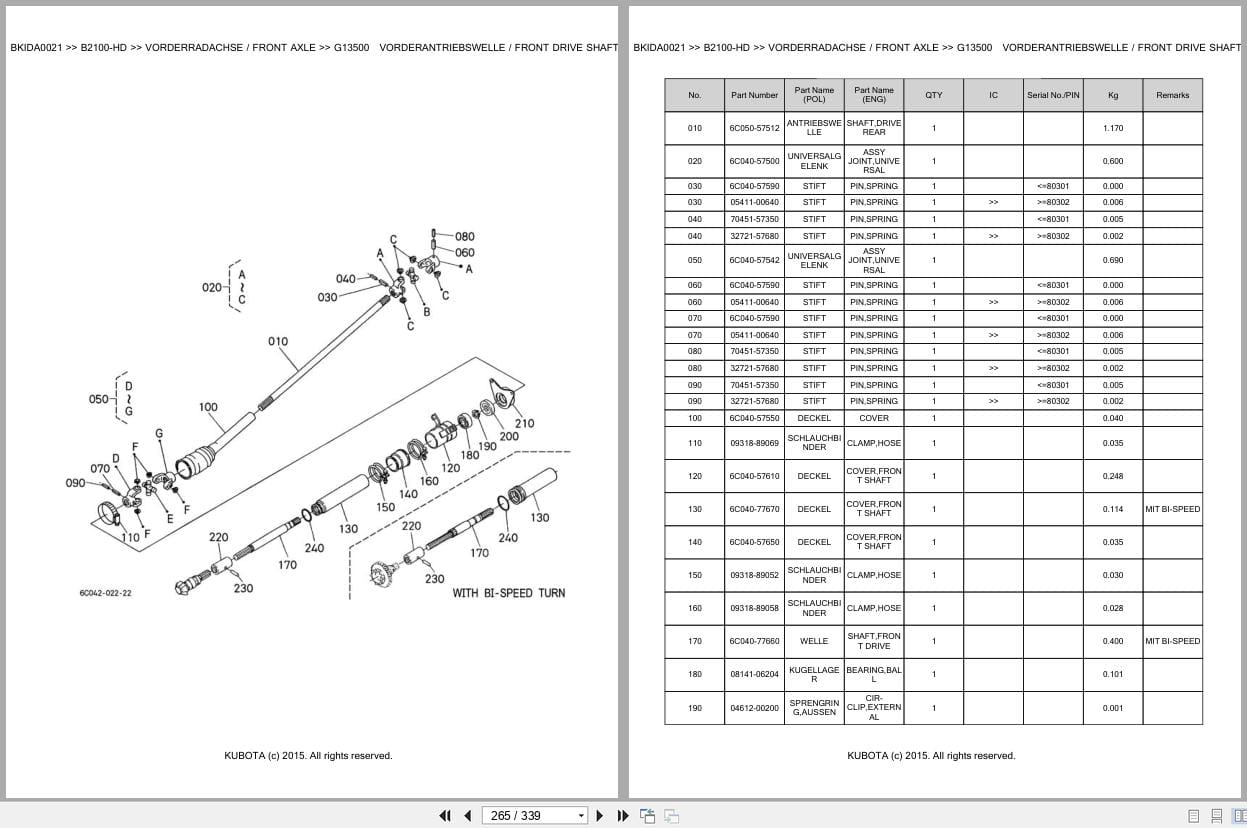Kubota Tractor B2100 HD Parts Catalog EN DE (3)