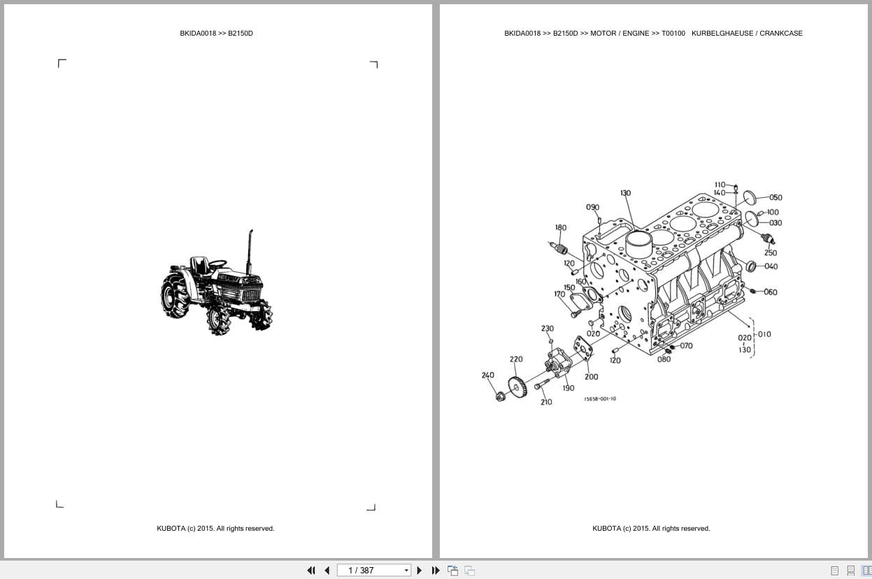 Kubota Tractor B2150D Parts Catalog EN DE (1)