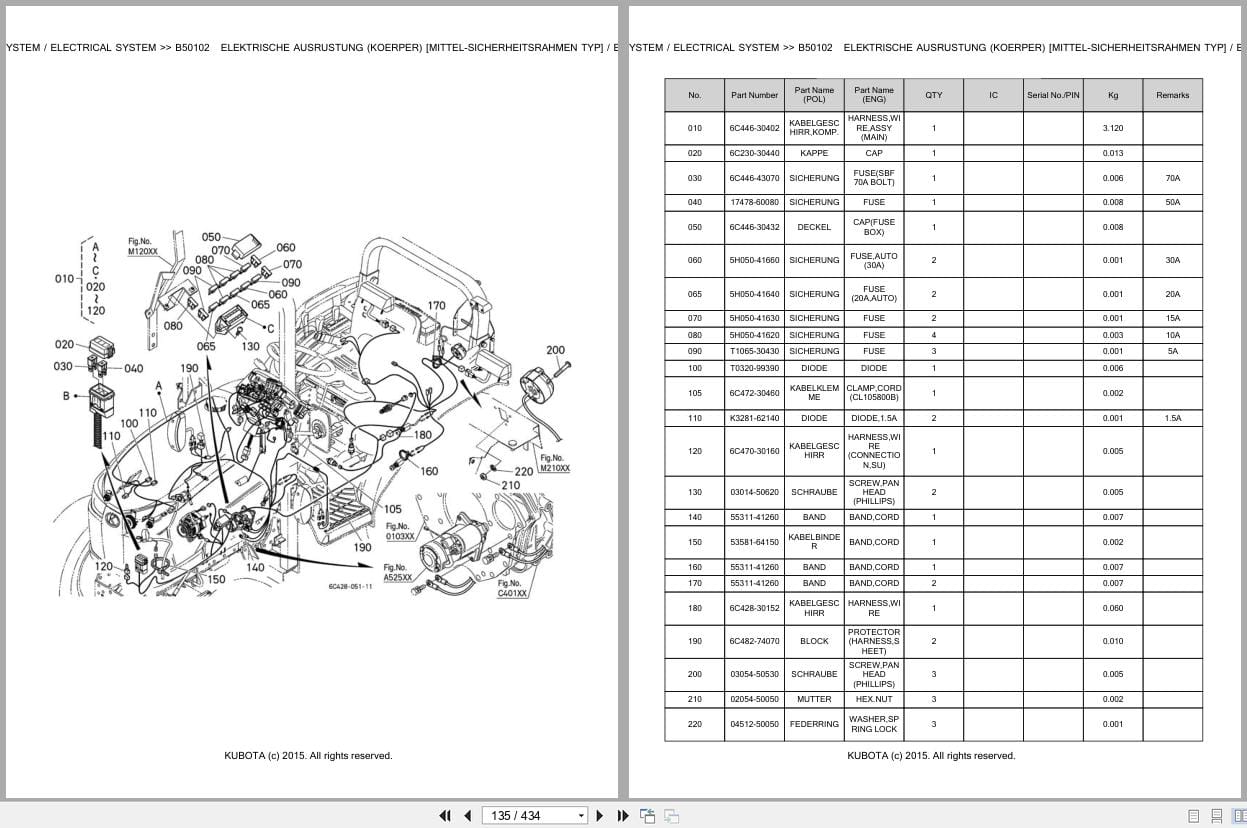 Kubota Tractor B2201D Parts Catalog EN DE (2)