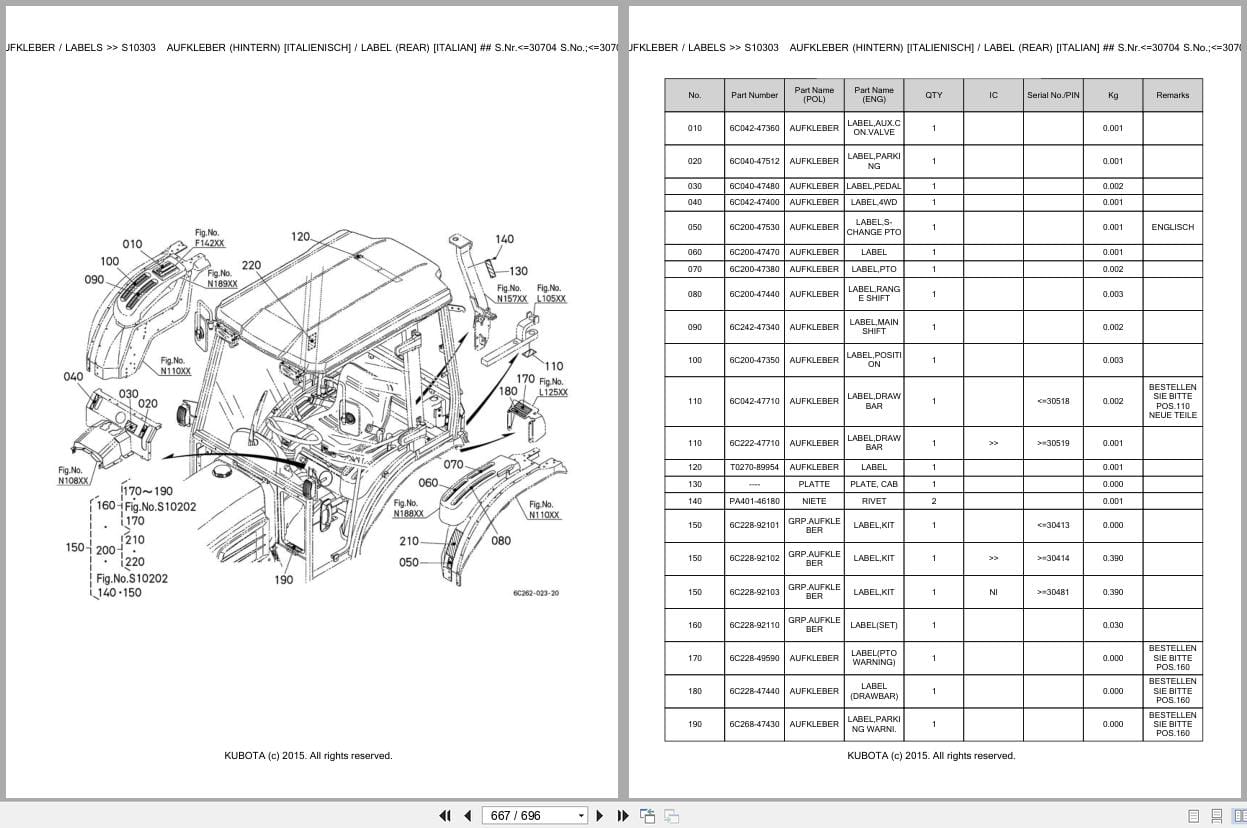 Kubota Tractor B2230DC Parts Catalog EN DE (3)